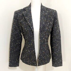 Vintage banu paris blazer gray wool blend open front